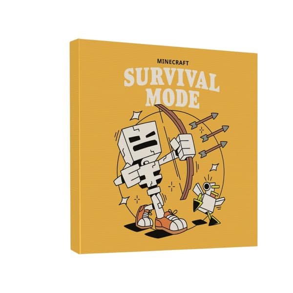 Minecraft Survival Mode Framed Canvas Print