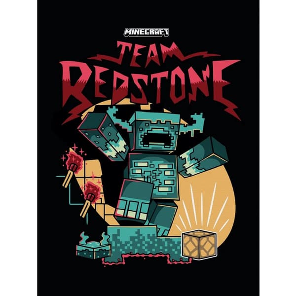 Minecraft Team Redstone Canvas Print Multicoloured 80cm x 60cm