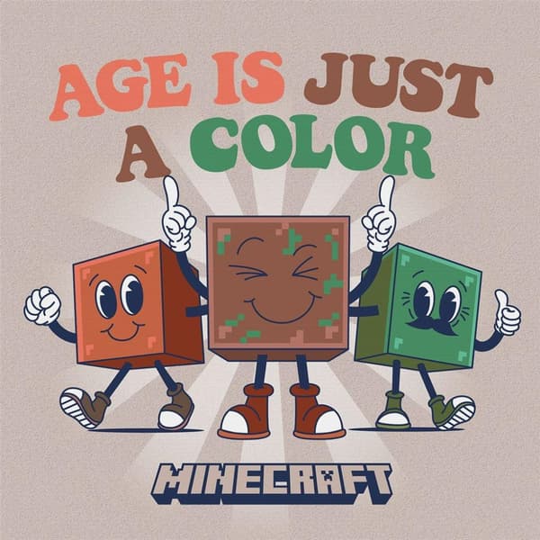 Minecraft Age Is Just A Color Canvas Print Beige/Multicoloured 30cm x 30cm x 1.8cm