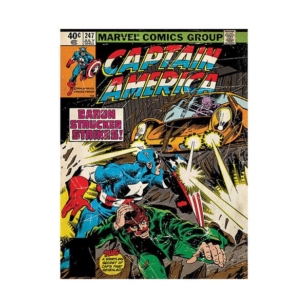 Captain America Baron Strucker Strikes Canvas Print Multicoloured 80cm x 60cm