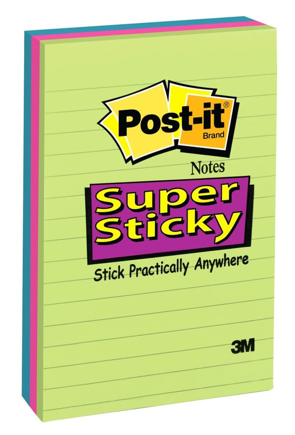 Notes POST-IT SS linj Rainbow 102x152mm 3st