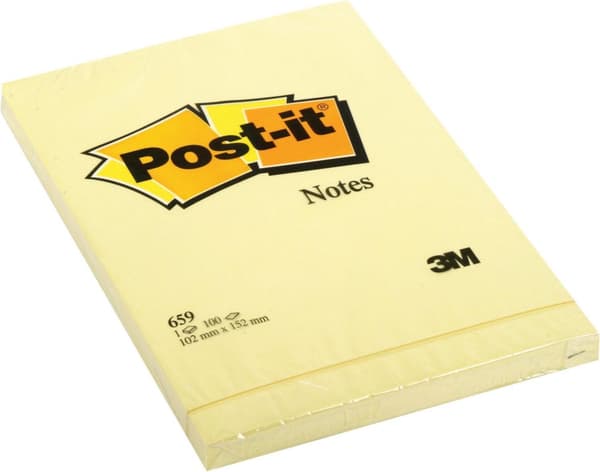 Notes POST-IT 102x152mm gul 6st