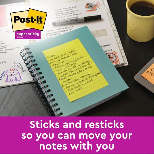 Notes POST-IT linjerat 102x152mm gul 6st