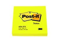 Notes POST-IT neon 76x76mm gul 6st
