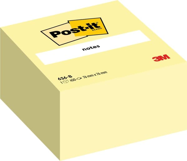 Notes POST-IT kub 2028 76x76 mm gul