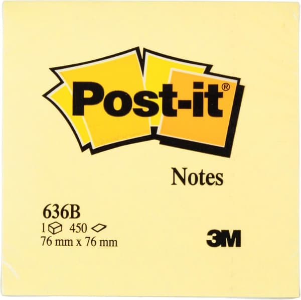 Notes POST-IT kub 2028 76x76 mm gul