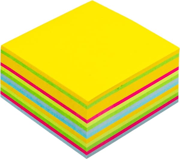 Notes POST-IT kub 76x76mm sort. färger