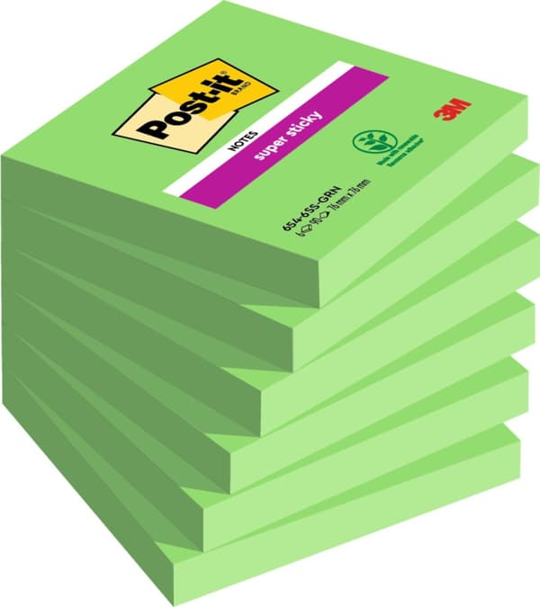 Notes POST-IT SS 76x76 ljus grön 6/fp