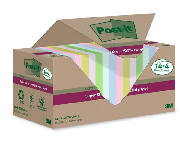 Notes POST-IT SS 76x76mm re sort.f 18/fp