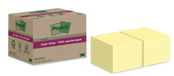 Notes POST-IT SS 76x76mm rec gul 12/fp