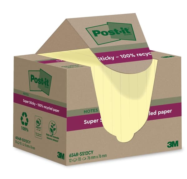 Notes POST-IT SS 76x76mm rec gul 12/fp