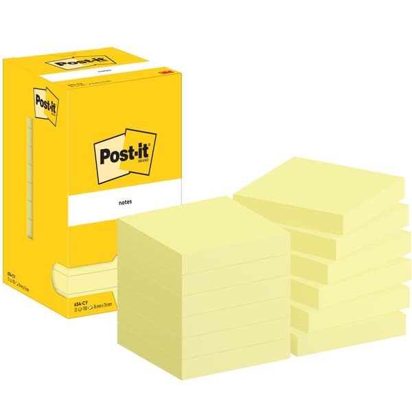 Notes POST-IT 76x76mm gul 12st