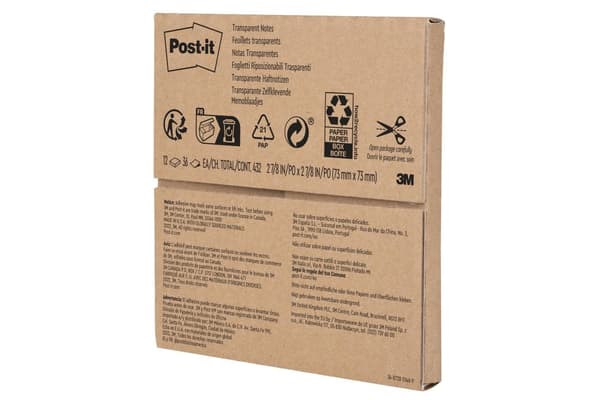 Notes POST-IT 73x73mm transparent 12/fp