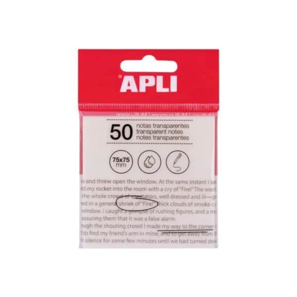 Transparenta klisterlappar - Apli - 75x75mm - Paket med 1 - 50 ark