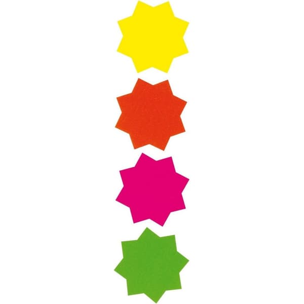 County Stationery Stars Fluorescent Shapes (Pack of 30) Multicoloured One Size