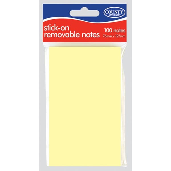 County Stationery Long Sticky Notes Yellow One Size
