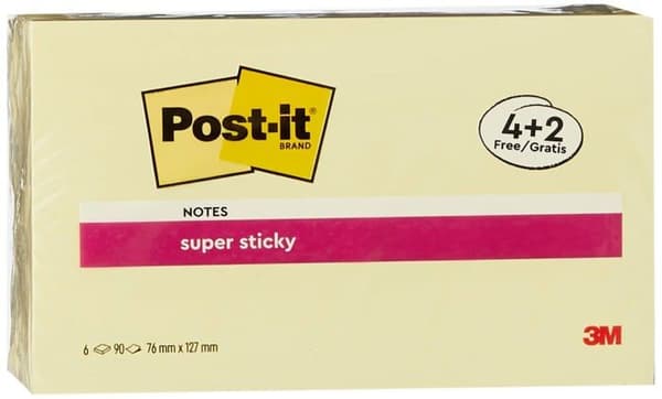 Post-it klisterlapp - 655-SSCY-P4+2