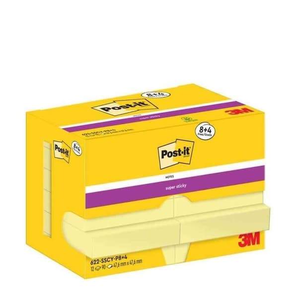 Super Sticky Notes självhäftande anteckningsblock - POST-IT - 47,6 X 47,6 mm - 90 ark - Gul