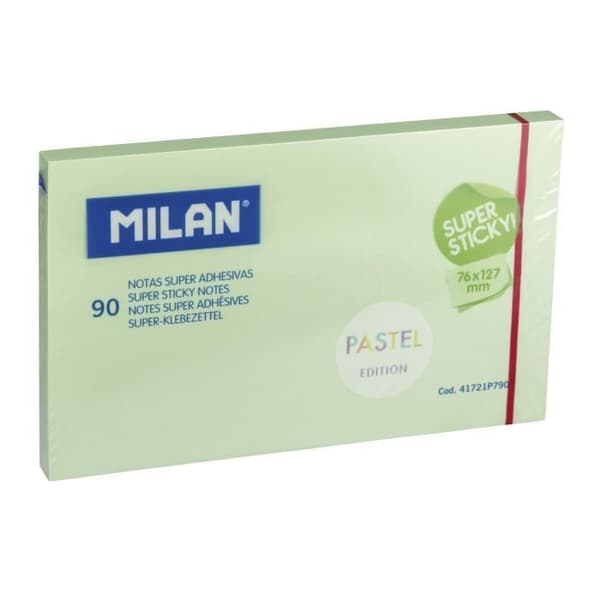Super självhäftande anteckningsblock - MILAN - Pastellgrön - 90 ark - 76 x 127 mm
