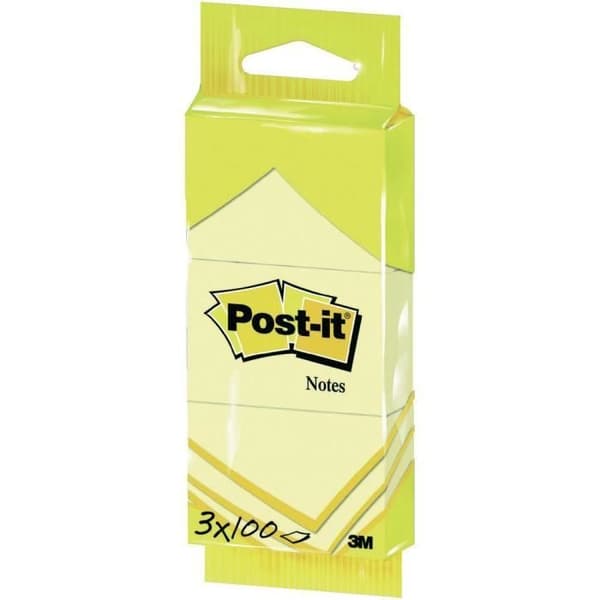 Set med 3 post-it anteckningsblock - gula