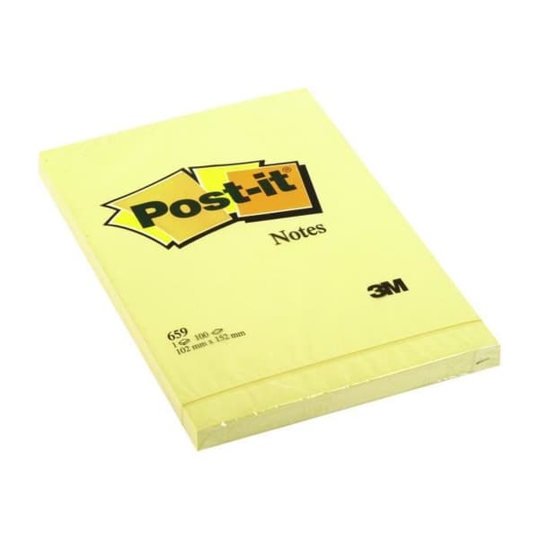 Post-it 659 Sedlar 102 x 152 mm 100 ark gul