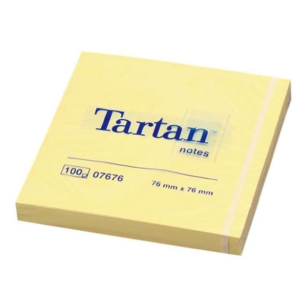 Tartan 07676 Anteckningar 76 x 76 mm 100 ark gul