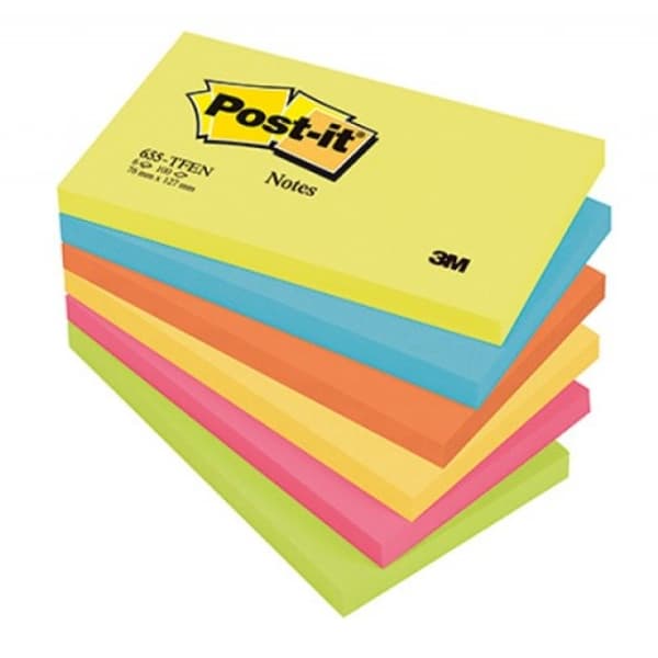 Självhäftande anteckningar Post-it energipalett 76x127mm /6st/ 655-TFEN