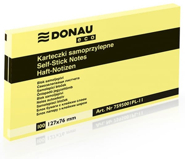 Itseliimautuva Donau Eco Notebook 76x127mm /100k/ Keltainen 7595001PL-11