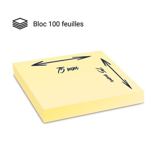 "Klisterlappar - Noname - Block 100 ark - Gul - 75 x 75 mm - Återanvändbar"