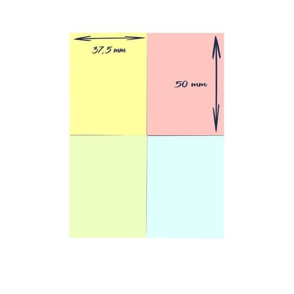 Klisterlappar - Ej specificerat - Mini block - 4 pastellfärger - 400 ark - 3,75 x 5 cm