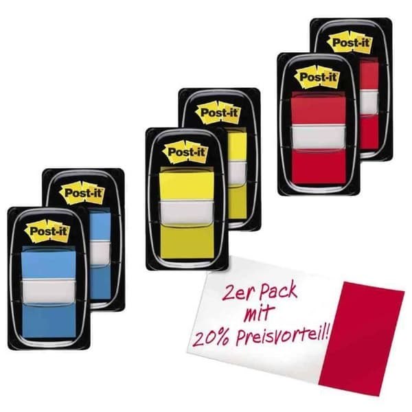 Post-it Index - POST-IT - 2 x 3M - Röd - Oinpackad - Fördelaktigt paket