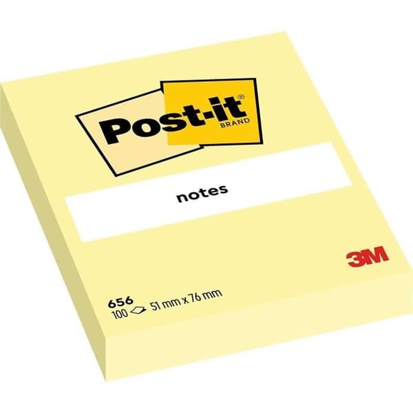Självhäftande anteckningsblock - POST-IT - 51 x 76 mm - 100 ark - Gul