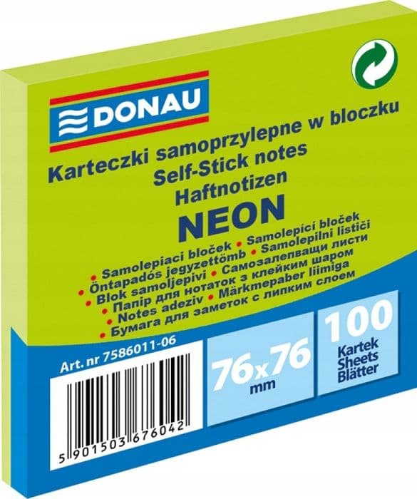 Klistermärke Donau 76 x 76 mm / 100 kB / Fluorescerande grön 7586011-06