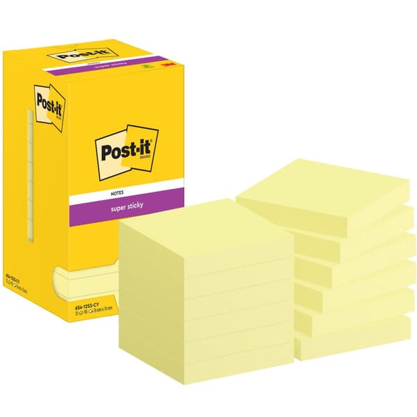 Notes POST-IT SS 76x76mm gul 12st