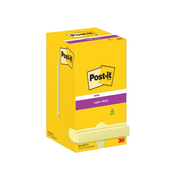 Notes POST-IT SS 76x76mm gul 12st