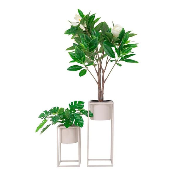 444268 Hus Nordiska Blommurnor 2 st Lena Beige grå