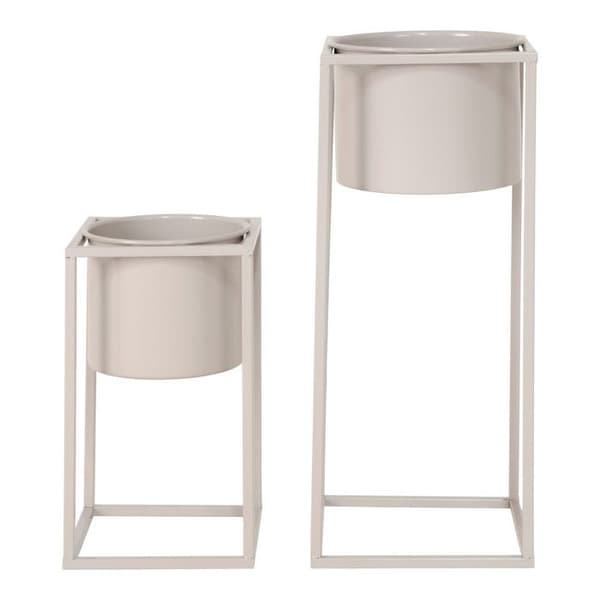 444268 Hus Nordiska Blommurnor 2 st Lena Beige grå