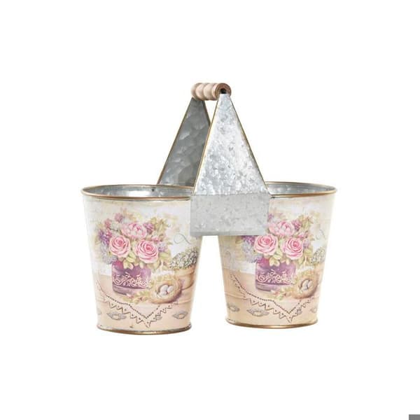Cache-pot i metall - DKD Home Decor - Shabby Chic - Ros - 24x12x23 cm - 6 kg