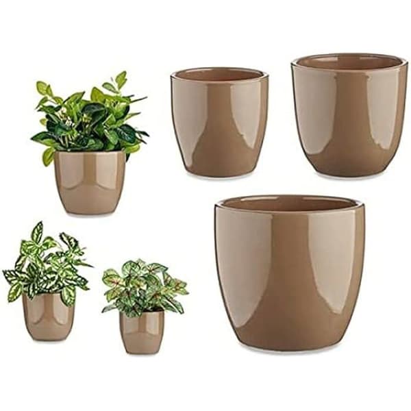 Set med blomkrukor - Ibergarden - Flerfärgad - Mått 22,5x22,5x18,5 cm - Rund - Plast