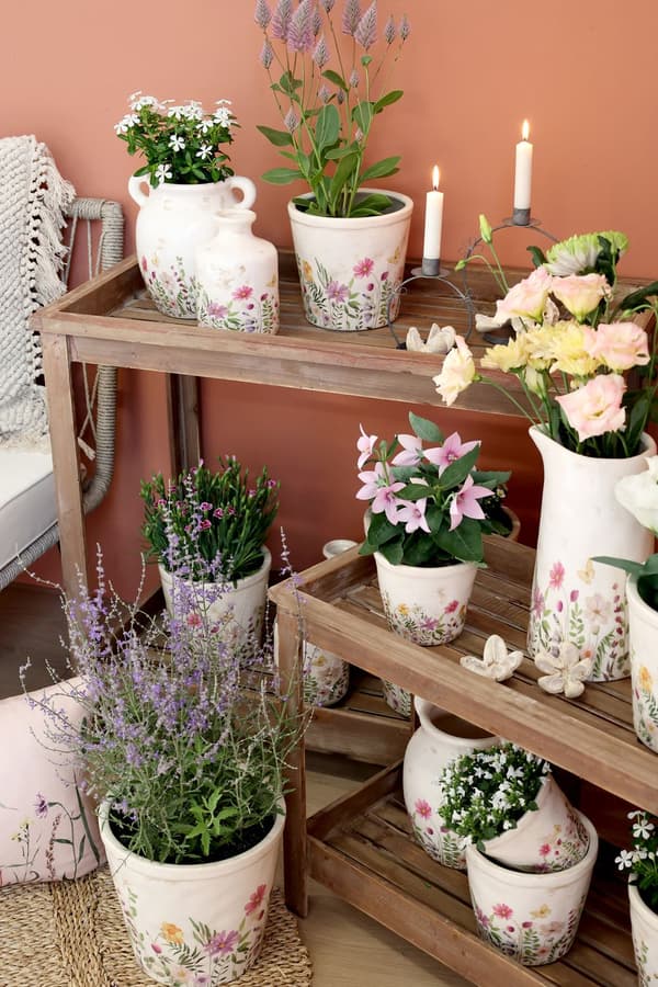 Avignon Blomkruka med blomstermotiv H16/Ø16,5 cm