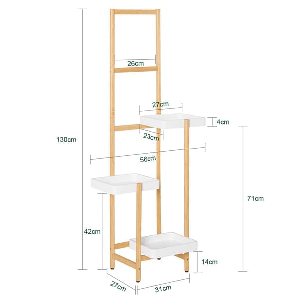 Plante Stand, STR13-WN, 31x27x130 cm, Brun