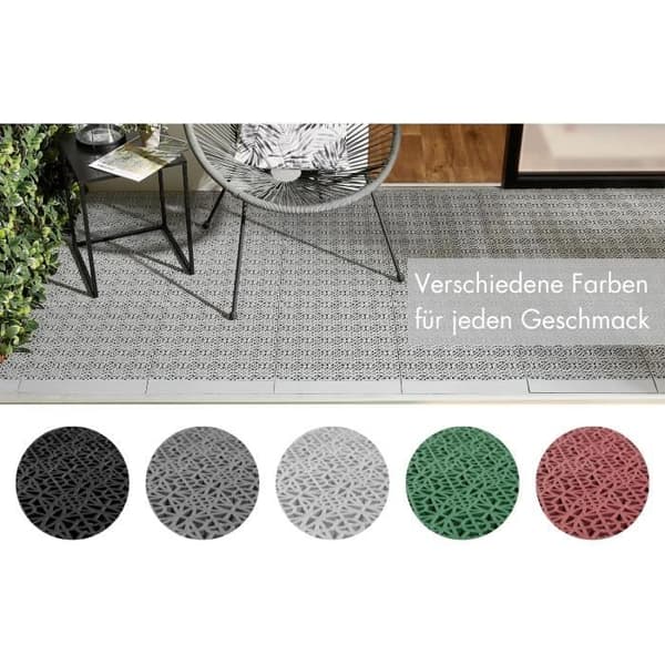 Plastplatta för terrass - Ljusgrå - 38x38 cm - 5m² - andiamo 202435
