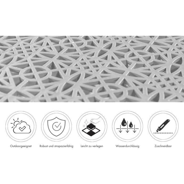 Plastplatta för terrass - Ljusgrå - 38x38 cm - 5m² - andiamo 202435