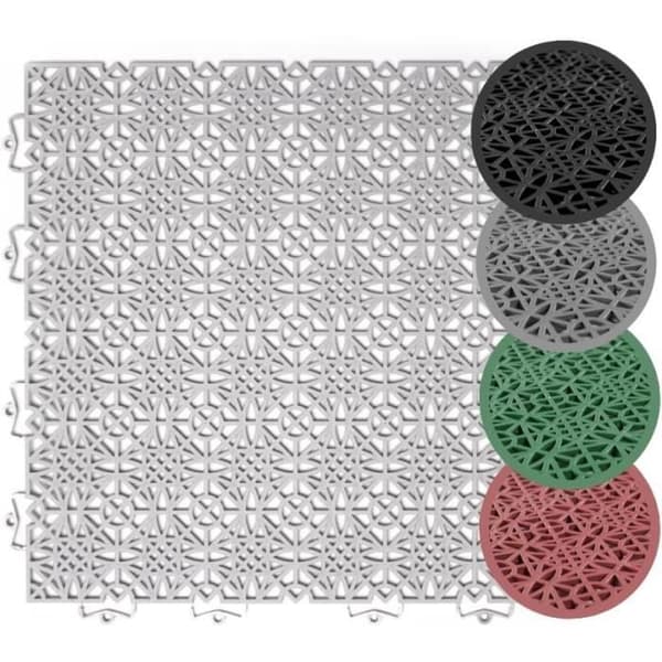 Plastplatta för terrass - Ljusgrå - 38x38 cm - 5m² - andiamo 202435