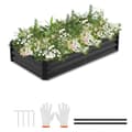Miniatyrbild 1 av 6: Höjd blomsterbädd Trädgårdsbädd 160x90x30 cm Växter Kruka Svart