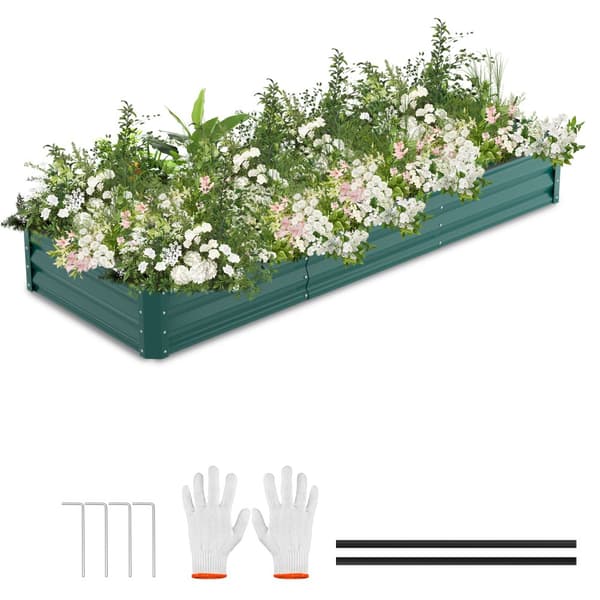 Höjd blomsterbädd Trädgårdsbädd 240x90x30 cm Växter Kruka Grön