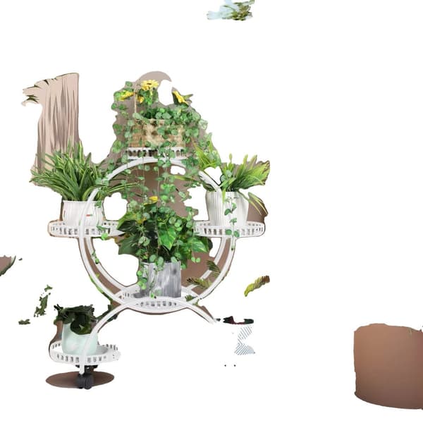 6 Potteplanteholder, Holdbar Metal Konstruktion, Nem Mobilitet,HVID