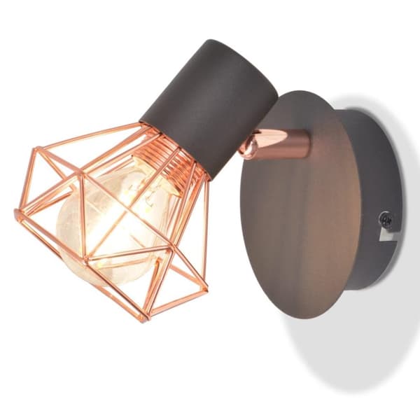 vidaXL Seinävalaisin 2 kpl 2 LED-hehkulampulla 8 W