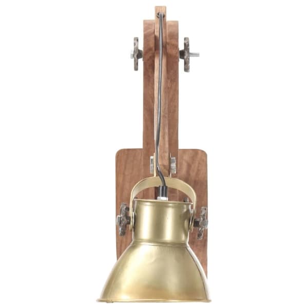 vidaXL Vägglampa industriell stil mässing rund E27