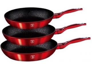 Berlinger Haus BH/1288NF, Frying set, Burgunder, Aluminium, Marmor, Gass, Halogen, Induksjon, 20 cm